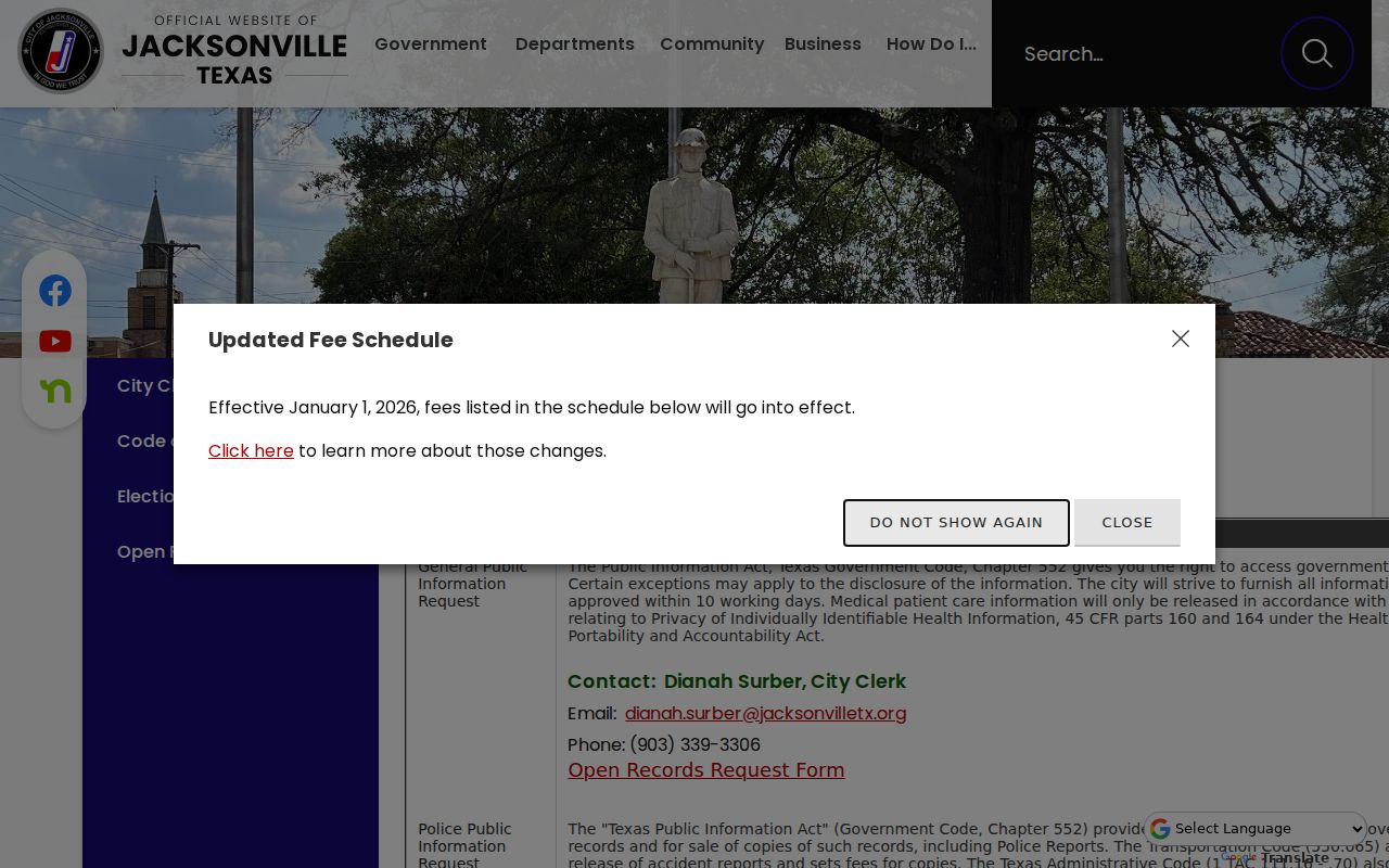 Jacksonville police open records page for criminal record requests