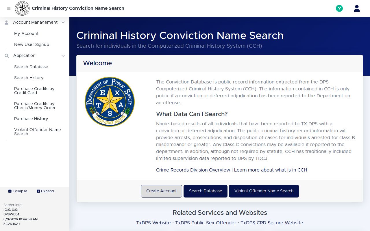 Cherokee County criminal history search through Texas DPS