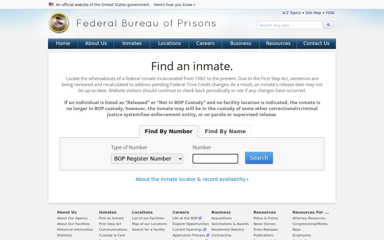 Federal inmate record search for a Cherokee County criminal history inquiry